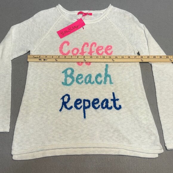 Lilly Pulitzer Sweater Womens Small Danette Coffee Beach Repeat Pullover NWT - Picture 7 of 12